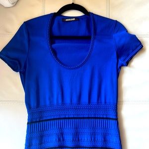 ROBERTO CAVALLI bright blue knit dress